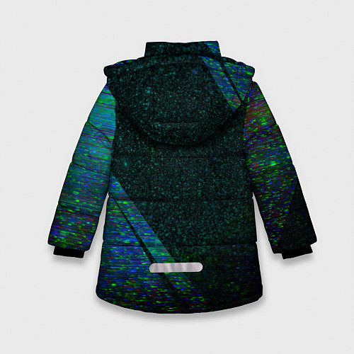Зимняя куртка для девочки Yamaha sport glitch blue / 3D-Черный – фото 2