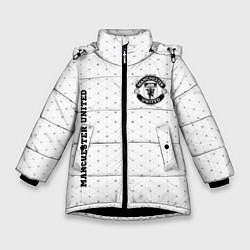 Куртка зимняя для девочки Manchester United sport на светлом фоне вертикальн, цвет: 3D-черный
