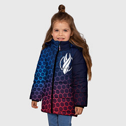 Куртка зимняя для девочки Dead Space неоновые соты, цвет: 3D-черный — фото 2