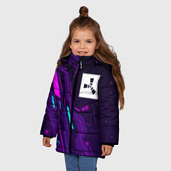 Куртка зимняя для девочки Rust neon gaming, цвет: 3D-черный — фото 2