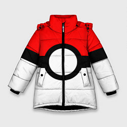 Зимняя куртка для девочки Pokeball texture