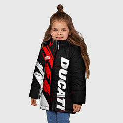 Куртка зимняя для девочки Ducati - красный технологический, цвет: 3D-черный — фото 2