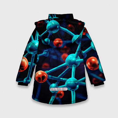 Зимняя куртка для девочки Молекулы под микроскопом / 3D-Черный – фото 2