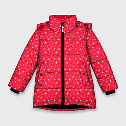 Куртка зимняя для девочки Розово-красный со звёздочками, цвет: 3D-черный