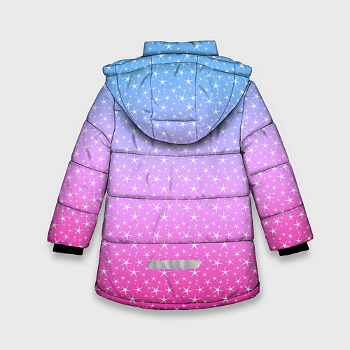 Зимняя куртка для девочки Звёздный градиент голубой и розовый / 3D-Черный – фото 2
