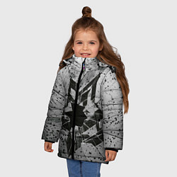 Куртка зимняя для девочки Грязное разбитое стекло в пятнах, цвет: 3D-светло-серый — фото 2