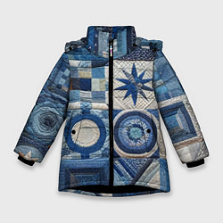 Зимняя куртка для девочки Denim patchwork - ai art