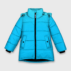 Куртка зимняя для девочки Мягкий градиент ярко-голубой, цвет: 3D-черный