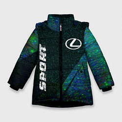 Куртка зимняя для девочки Lexus sport glitch blue, цвет: 3D-черный