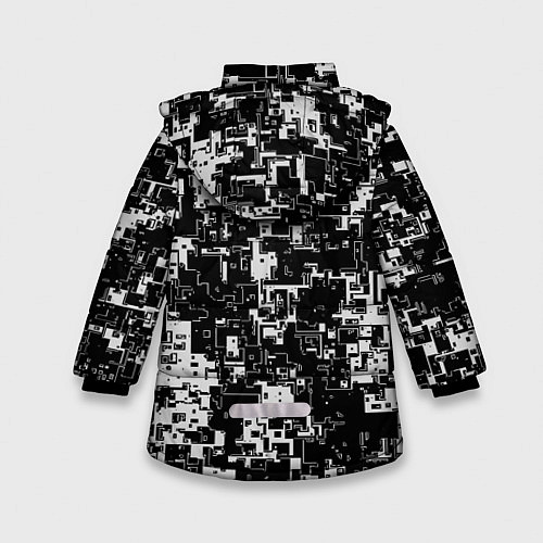 Зимняя куртка для девочки Геометрия черно-белая / 3D-Черный – фото 2