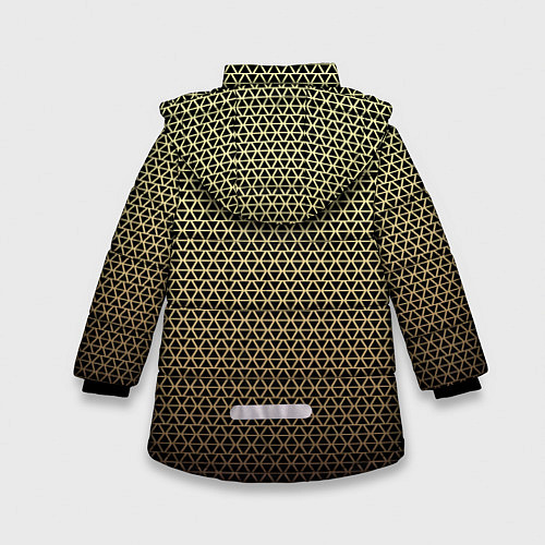 Зимняя куртка для девочки Паттерн чёрно-бежевый треугольники / 3D-Черный – фото 2