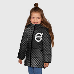 Куртка зимняя для девочки Volvo sport carbon, цвет: 3D-черный — фото 2