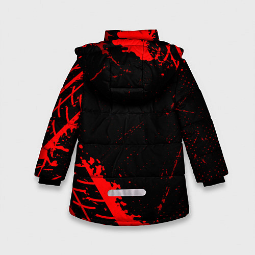 Зимняя куртка для девочки Lamborghini red sport tires / 3D-Черный – фото 2
