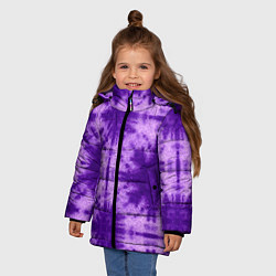 Куртка зимняя для девочки Тай дай фиолетовый, цвет: 3D-черный — фото 2