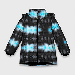 Куртка зимняя для девочки Сине чёрный тайдай, цвет: 3D-черный