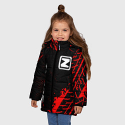 Куртка зимняя для девочки Zotye red sport tires, цвет: 3D-черный — фото 2