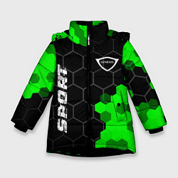Зимняя куртка для девочки Genesis green sport hexagon