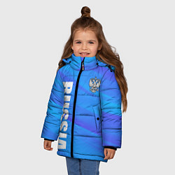 Куртка зимняя для девочки Россия - синие волны, цвет: 3D-черный — фото 2