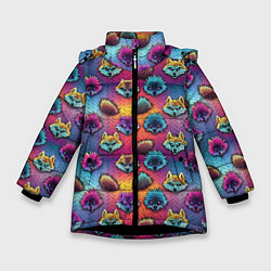 Зимняя куртка для девочки Furry color anime faces