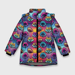 Зимняя куртка для девочки Furry color anime faces