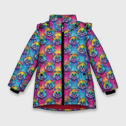 Куртка зимняя для девочки Фурри мордочки лисички, цвет: 3D-красный