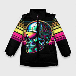 Зимняя куртка для девочки Cyber skull - ai art fantasy
