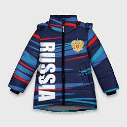 Зимняя куртка для девочки Россия - blue stripes