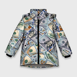 Зимняя куртка для девочки Банкноты сто долларов