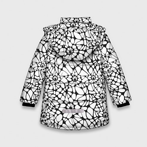 Зимняя куртка для девочки Абстрактный узор из звезд / 3D-Черный – фото 2
