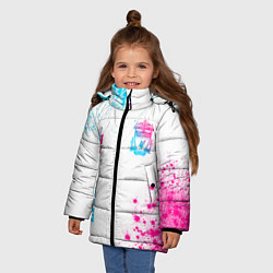 Куртка зимняя для девочки Liverpool neon gradient style вертикально, цвет: 3D-черный — фото 2