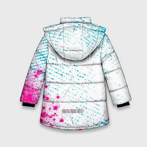 Зимняя куртка для девочки Bayer 04 neon gradient style вертикально / 3D-Черный – фото 2