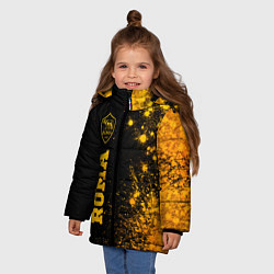 Куртка зимняя для девочки Roma - gold gradient по-вертикали, цвет: 3D-черный — фото 2