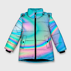 Куртка зимняя для девочки Неоновый бензин, цвет: 3D-черный