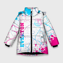 Куртка зимняя для девочки Everton neon gradient style вертикально, цвет: 3D-черный