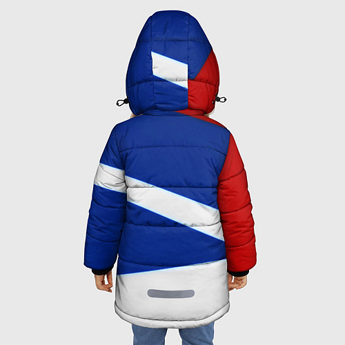Зимняя куртка для девочки Россия спортивная коллекция геометрия / 3D-Красный – фото 4