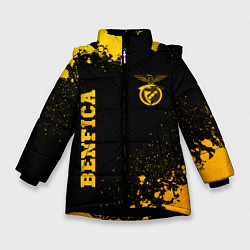Куртка зимняя для девочки Benfica - gold gradient вертикально, цвет: 3D-черный