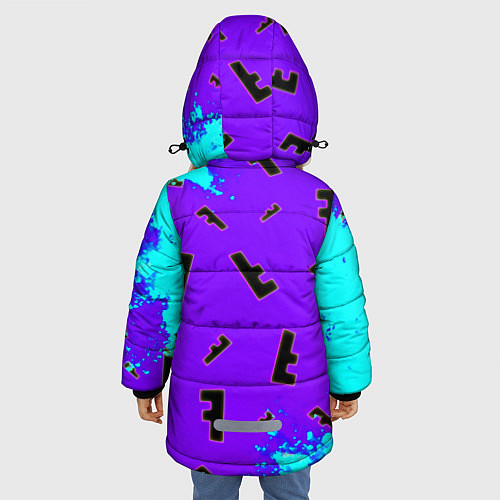 Зимняя куртка для девочки Fortnite neon steel colors epic / 3D-Красный – фото 4