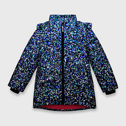 Куртка зимняя для девочки Шум пикселей, цвет: 3D-красный