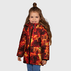 Куртка зимняя для девочки Огненный элементаль, цвет: 3D-светло-серый — фото 2