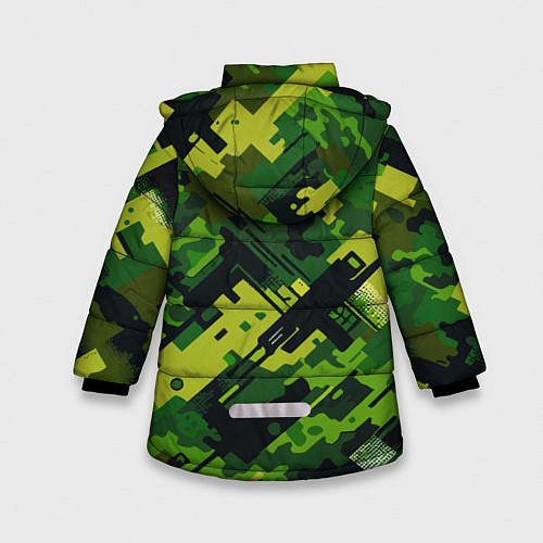 Зимняя куртка для девочки Camouflage - pattern ai art / 3D-Светло-серый – фото 2