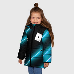 Куртка зимняя для девочки Roblox неоновые лампы, цвет: 3D-черный — фото 2