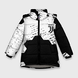 Куртка зимняя для девочки Juventus hexagon black sport, цвет: 3D-светло-серый