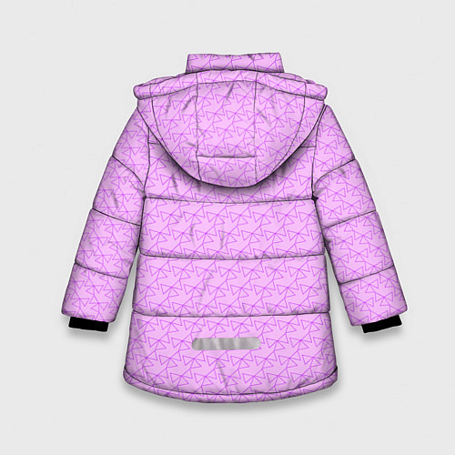 Зимняя куртка для девочки Розовый паттерн розовые бантики / 3D-Красный – фото 2