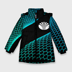 Куртка зимняя для девочки Daewoo electro hexagon, цвет: 3D-черный