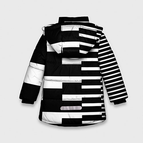 Зимняя куртка для девочки Россия геометрия / 3D-Черный – фото 2