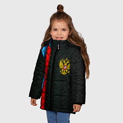 Куртка зимняя для девочки Россия спорт герб, цвет: 3D-черный — фото 2