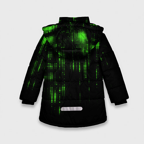 Зимняя куртка для девочки Геометрический эффект матрицы / 3D-Черный – фото 2