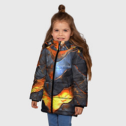 Куртка зимняя для девочки Горящая чешуя, цвет: 3D-черный — фото 2