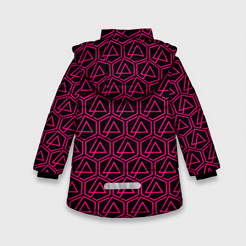 Зимняя куртка для девочки Linkin park pink logo / 3D-Черный – фото 2