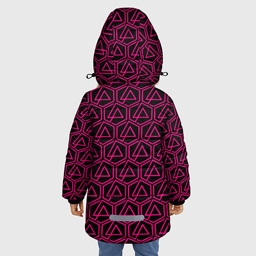Зимняя куртка для девочки Linkin park pink logo / 3D-Красный – фото 4